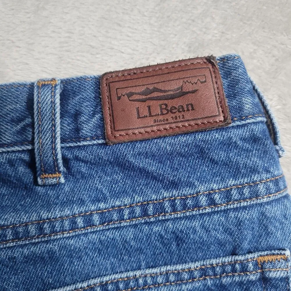 L.L.Bean Relaxed Fit Flannel Lined Jeans Mens 38x30 Blue Med Wash Denim Cotton